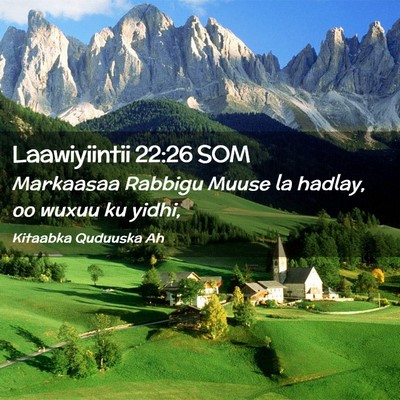 Picture 02 - Laawiyiintii 22:26 SOM - Markaasaa Rabbigu Muuse la hadlay, oo wuxuu ku - Bible Verse Picture