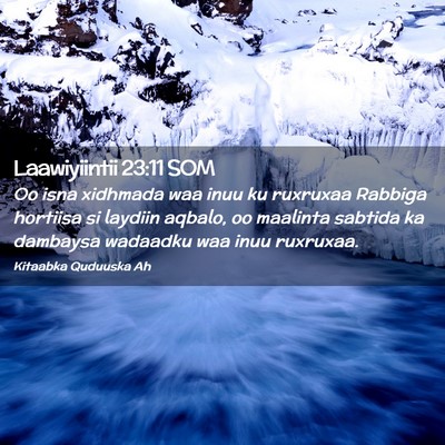 Picture 02 - Laawiyiintii 23:11 SOM - Oo isna xidhmada waa inuu ku ruxruxaa Rabbiga - Bible Verse Picture