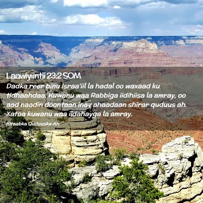 Picture 02 - Laawiyiintii 23:2 SOM - Dadka reer binu Israa'iil la hadal oo waxaad ku - Bible Verse Picture