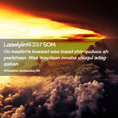 Picture 02 - Laawiyiintii 23:7 SOM - Oo maalinta kowaad waa inaad shir quduus ah - Bible Verse Picture