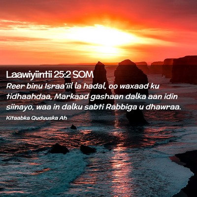 Picture 02 - Laawiyiintii 25:2 SOM - Reer binu Israa'iil la hadal, oo waxaad ku - Bible Verse Picture