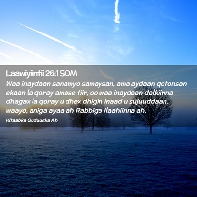 Picture 02 - Laawiyiintii 26:1 SOM - Waa inaydaan sanamyo samaysan, ama aydaan - Bible Verse Picture