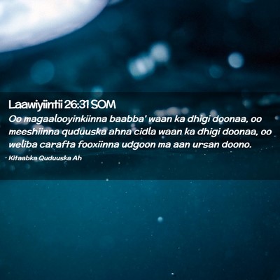 Picture 02 - Laawiyiintii 26:31 SOM - Oo magaalooyinkiinna baabba' waan ka dhigi - Bible Verse Picture