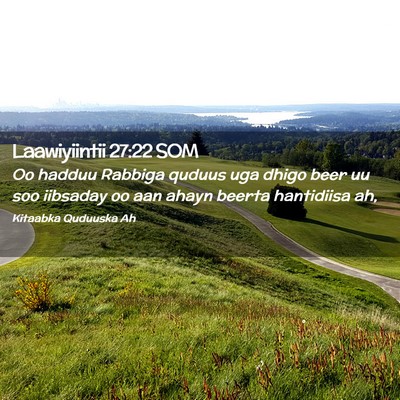 Picture 02 - Laawiyiintii 27:22 SOM - Oo hadduu Rabbiga quduus uga dhigo beer uu soo - Bible Verse Picture