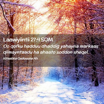 Picture 02 - Laawiyiintii 27:4 SOM - Oo qofku hadduu dhaddig yahayna markaas - Bible Verse Picture