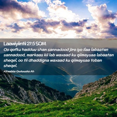 Picture 02 - Laawiyiintii 27:5 SOM - Oo qofku hadduu shan sannadood jiro iyo ilaa - Bible Verse Picture