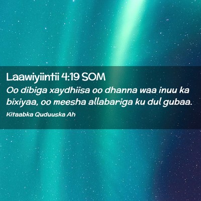 Picture 02 - Laawiyiintii 4:19 SOM - Oo dibiga xaydhiisa oo dhanna waa inuu ka - Bible Verse Picture