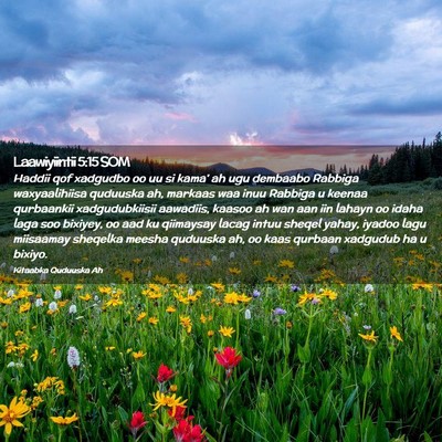 Picture 02 - Laawiyiintii 5:15 SOM - Haddii qof xadgudbo oo uu si kama' ah ugu - Bible Verse Picture