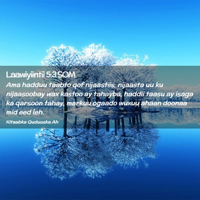 Picture 02 - Laawiyiintii 5:3 SOM - Ama hadduu taabto qof nijaastiis, nijaasta uu ku - Bible Verse Picture