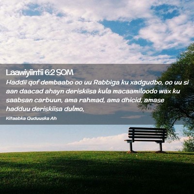 Picture 02 - Laawiyiintii 6:2 SOM - Haddii qof dembaabo oo uu Rabbiga ku xadgudbo, oo - Bible Verse Picture
