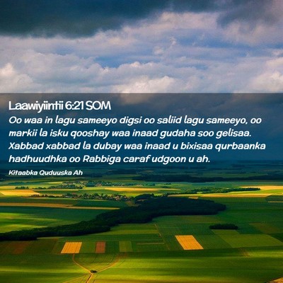 Picture 02 - Laawiyiintii 6:21 SOM - Oo waa in lagu sameeyo digsi oo saliid lagu - Bible Verse Picture