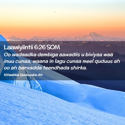 Picture 02 - Laawiyiintii 6:26 SOM - Oo wadaadka dembiga aawadiis u bixiyaa waa inuu - Bible Verse Picture