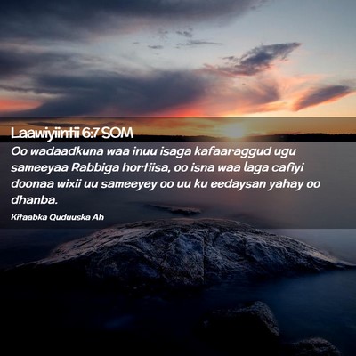 Picture 02 - Laawiyiintii 6:7 SOM - Oo wadaadkuna waa inuu isaga kafaaraggud ugu - Bible Verse Picture