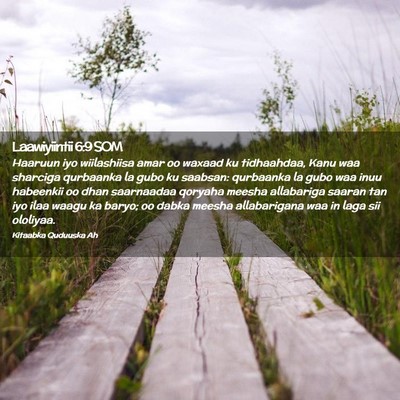 Picture 02 - Laawiyiintii 6:9 SOM - Haaruun iyo wiilashiisa amar oo waxaad ku - Bible Verse Picture