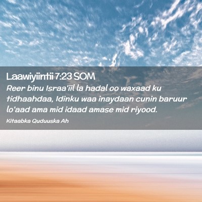 Picture 02 - Laawiyiintii 7:23 SOM - Reer binu Israa'iil la hadal oo waxaad ku - Bible Verse Picture