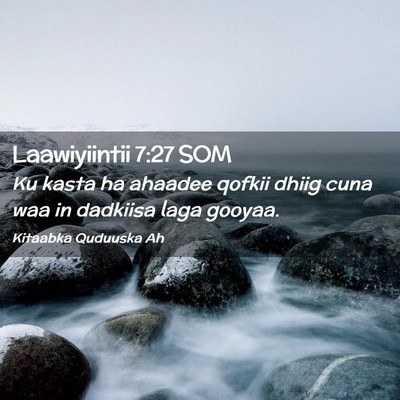 Picture 02 - Laawiyiintii 7:27 SOM - Ku kasta ha ahaadee qofkii dhiig cuna waa in - Bible Verse Picture