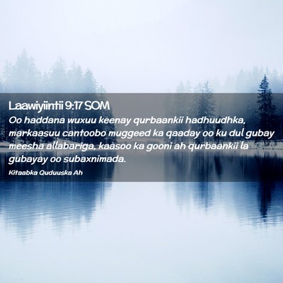 Picture 02 - Laawiyiintii 9:17 SOM - Oo haddana wuxuu keenay qurbaankii hadhuudhka, - Bible Verse Picture