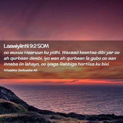 Picture 02 - Laawiyiintii 9:2 SOM - oo wuxuu Haaruun ku yidhi, Waxaad keentaa dibi - Bible Verse Picture