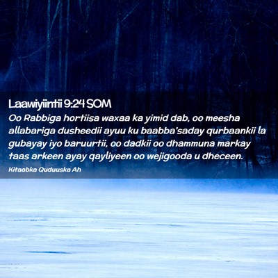 Picture 02 - Laawiyiintii 9:24 SOM - Oo Rabbiga hortiisa waxaa ka yimid dab, oo meesha - Bible Verse Picture