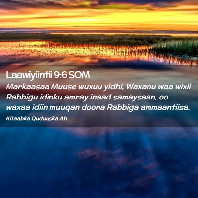 Picture 02 - Laawiyiintii 9:6 SOM - Markaasaa Muuse wuxuu yidhi, Waxanu waa wixii - Bible Verse Picture