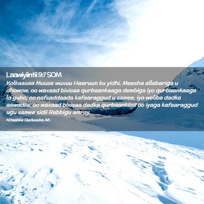 Picture 02 - Laawiyiintii 9:7 SOM - Kolkaasaa Muuse wuxuu Haaruun ku yidhi, Meesha - Bible Verse Picture