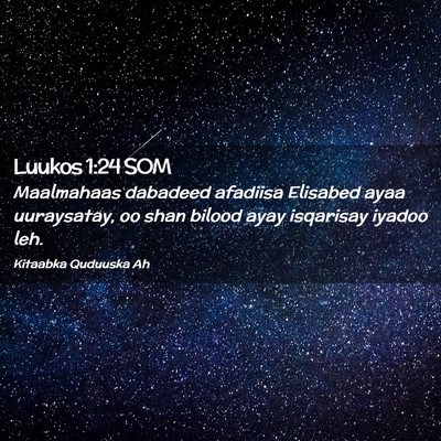Picture 02 - Luukos 1:24 SOM - Maalmahaas dabadeed afadiisa Elisabed ayaa - Bible Verse Picture