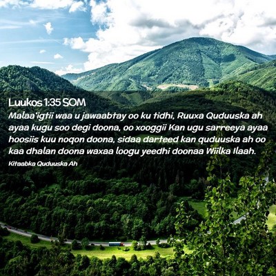 Picture 02 - Luukos 1:35 SOM - Malaa'igtii waa u jawaabtay oo ku tidhi, Ruuxa - Bible Verse Picture