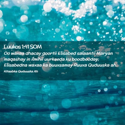 Picture 02 - Luukos 1:41 SOM - Oo waxaa dhacay goortii Elisabed salaantii Maryan - Bible Verse Picture