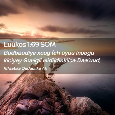 Picture 02 - Luukos 1:69 SOM - Badbaadiye xoog leh ayuu inoogu kiciyey Gurigii - Bible Verse Picture