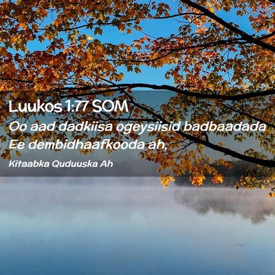 Picture 02 - Luukos 1:77 SOM - Oo aad dadkiisa ogeysiisid badbaadada Ee - Bible Verse Picture