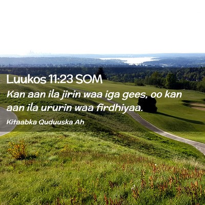 Picture 02 - Luukos 11:23 SOM - Kan aan ila jirin waa iga gees, oo kan aan ila - Bible Verse Picture
