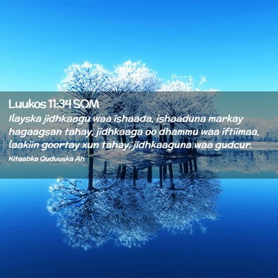 Picture 02 - Luukos 11:34 SOM - Ilayska jidhkaagu waa ishaada, ishaaduna markay - Bible Verse Picture
