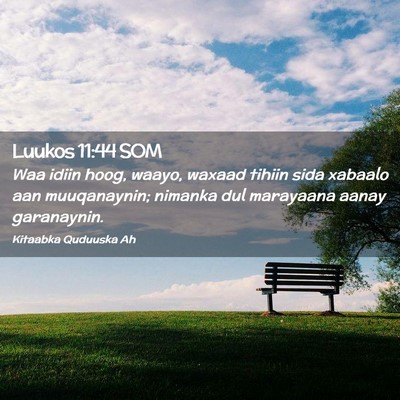 Picture 02 - Luukos 11:44 SOM - Waa idiin hoog, waayo, waxaad tihiin sida xabaalo - Bible Verse Picture
