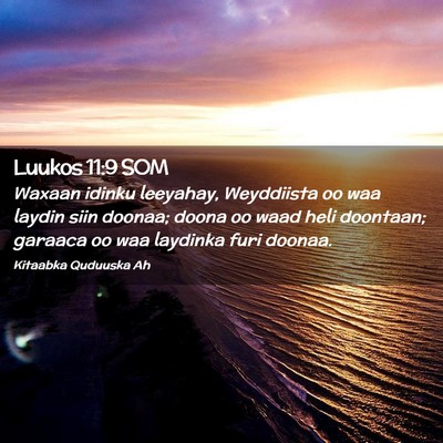 Picture 02 - Luukos 11:9 SOM - Waxaan idinku leeyahay, Weyddiista oo waa laydin - Bible Verse Picture