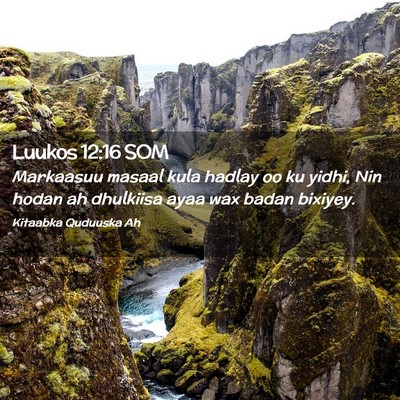 Picture 02 - Luukos 12:16 SOM - Markaasuu masaal kula hadlay oo ku yidhi, Nin - Bible Verse Picture