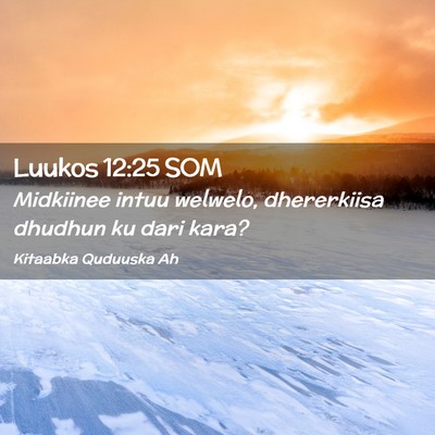 Picture 02 - Luukos 12:25 SOM - Midkiinee intuu welwelo, dhererkiisa dhudhun ku - Bible Verse Picture