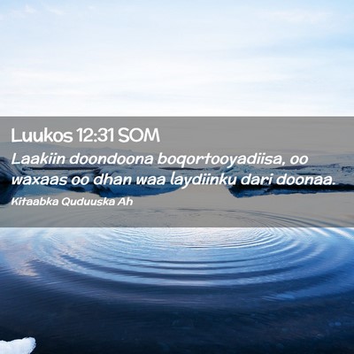 Picture 02 - Luukos 12:31 SOM - Laakiin doondoona boqortooyadiisa, oo waxaas oo - Bible Verse Picture