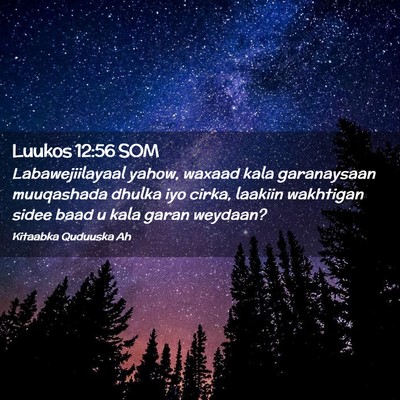Picture 02 - Luukos 12:56 SOM - Labawejiilayaal yahow, waxaad kala garanaysaan - Bible Verse Picture