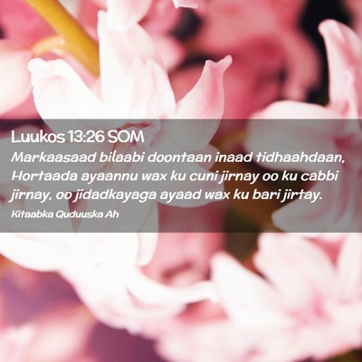 Picture 02 - Luukos 13:26 SOM - Markaasaad bilaabi doontaan inaad tidhaahdaan, - Bible Verse Picture