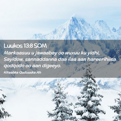 Picture 02 - Luukos 13:8 SOM - Markaasuu u jawaabay oo wuxuu ku yidhi, Sayidow, - Bible Verse Picture
