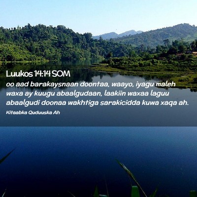 Picture 02 - Luukos 14:14 SOM - oo aad barakaysnaan doontaa, waayo, iyagu maleh - Bible Verse Picture