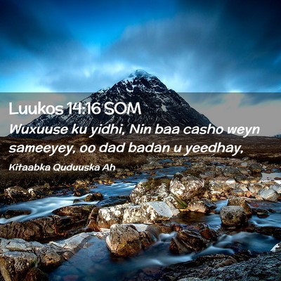 Picture 02 - Luukos 14:16 SOM - Wuxuuse ku yidhi, Nin baa casho weyn sameeyey, oo - Bible Verse Picture