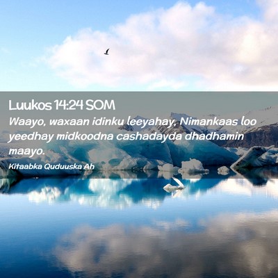 Picture 02 - Luukos 14:24 SOM - Waayo, waxaan idinku leeyahay, Nimankaas loo - Bible Verse Picture