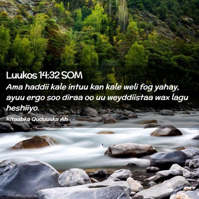Picture 02 - Luukos 14:32 SOM - Ama haddii kale intuu kan kale weli fog yahay, - Bible Verse Picture