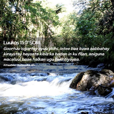 Picture 02 - Luukos 15:17 SOM - Goortuu isgartay ayuu yidhi, Intee baa kuwa - Bible Verse Picture