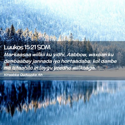 Picture 02 - Luukos 15:21 SOM - Markaasaa wiilkii ku yidhi, Aabbow, waxaan ku - Bible Verse Picture