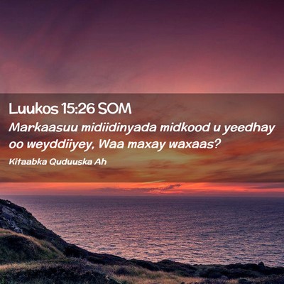 Picture 02 - Luukos 15:26 SOM - Markaasuu midiidinyada midkood u yeedhay oo - Bible Verse Picture