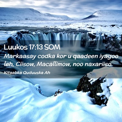 Picture 02 - Luukos 17:13 SOM - Markaasay codka kor u qaadeen iyagoo leh, Ciisow, - Bible Verse Picture