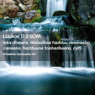 Picture 02 - Luukos 17:3 SOM - Iska dhawra. Walaalkaa hadduu dembaabo, canaano; - Bible Verse Picture
