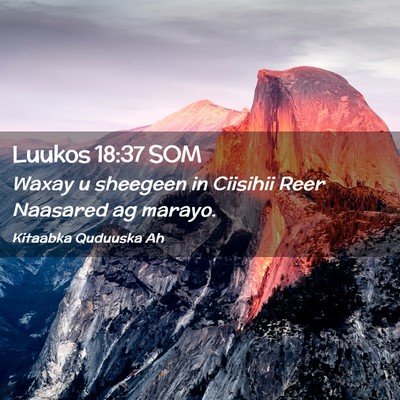 Picture 02 - Luukos 18:37 SOM - Waxay u sheegeen in Ciisihii Reer Naasared ag - Bible Verse Picture